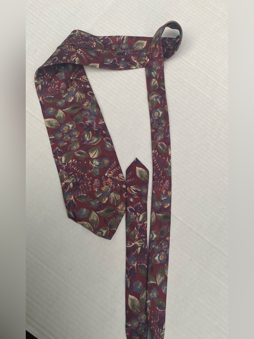 Dior Vintage Christian Dior Monsieur Silk Tie Burgundy Floral - Picture 4 of 15